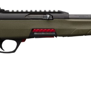 Winchester Wildcat .22 LR rifle in OD green with threaded muzzle and detachable 10‑round magazine