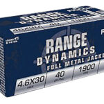 54472 Fiocchi 46EXA Range Dynamics 4.6x30mm H&K 40 gr Full Metal Jacket 50 Per Box/ 20 Case