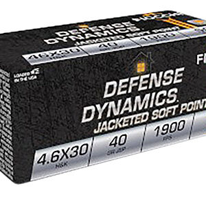 Fiocchi 46EXB Defense Dynamics  4.6x30mm H&K 40 gr Jacketed Soft Point 50 Per Box/ 20 Case