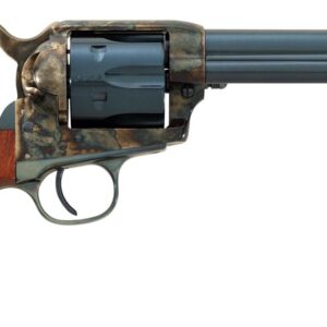 Taylors and Company 1873 Cattleman 5.5-inch Charcoal Blue revolver with walnut grip