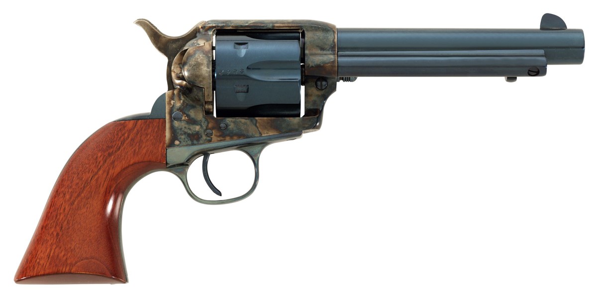 Taylors and Company 1873 Cattleman .357 Magnum revolver, 5.5 inch barrel, charcoal blue finish, walnut grip
