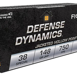 Fiocchi 38E Defense Dynamics  38 Special 148 gr Jacket Hollow Point 50 Per Box/20 Case
