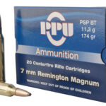 57025 PPU PP7RM2 Standard Rifle 7mm Rem Mag 174 gr Pointed Soft Point Boat Tail 20 Per Box/ 10 Case