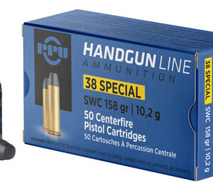 PPU PPH38SS Handgun  38 Special 158 gr Semi Wadcutter 50 Per Box/ 10 Case