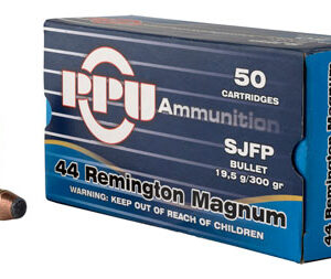 PPU PPH44MF Handgun  44 Rem Mag 300 gr Semi Jacketed Flat Point 50 Per Box/ 10 Case