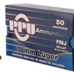 57099 PPU PPH9F2 Handgun 9mm Luger 124 gr Full Metal Jacket 50 Per Box/ 20 Case