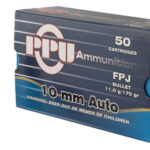 57106 PPU PPH10F Handgun 10mm Auto 170 gr Flat Point Jacketed 50 Per Box/ 10 Case