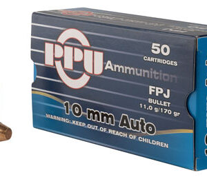 PPU PPH10F Handgun  10mm Auto 170 gr Flat Point Jacketed 50 Per Box/ 10 Case