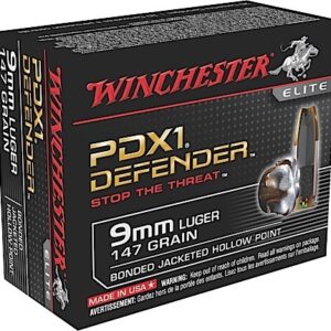 Winchester Ammo S9MMPDB1 Defender  9mm Luger 147 gr Bonded Jacket Hollow Point 20 Per Box/ 10 Case