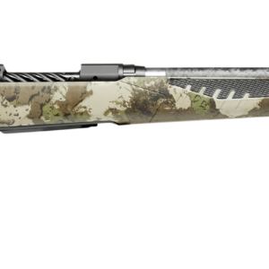 Savage 110 Ultralite 6.5 PRC rifle in Savage Woodland camo with carbon-wrapped barrel