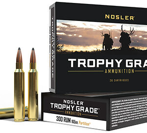 Nosler 60064 Trophy Grade  300 RUM 165 gr Nosler Spitzer Partition 20 Per Box/ 10 Case