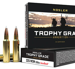 Nosler 60077 Trophy Grade  325 WSM 200 gr Nosler AccuBond 20 Per Box/ 10 Case
