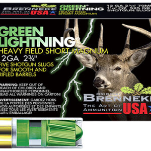Brenneke SL122HFSGL Green Lightning Heavy Field 12 Gauge 2.75" 1 1/4 oz Slug Shot 5 Per Box/ 50 Case