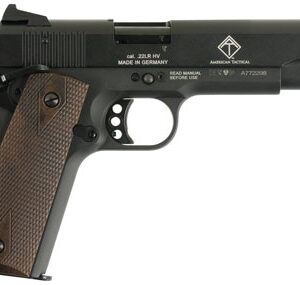 GSG GSG2210M1911 1911  22 LR 10+1 5" Threaded Barrel, Black Anodized Serrated Slide & Zinc Alloy w/Beavertail Frame, Double Diamond Walnut Grip