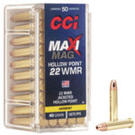 63212 CCI 0024 Maxi-Mag Rimfire 22 WMR 40 gr Jacket Hollow Point 50 Per Box/ 40 Case