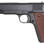 64708 Taylors & Company 230006 1911 Traditional 45 ACP Caliber with 5" Barrel, 7+1 Capacity, Overall Black Parkerized Finish Steel, Beavertail Frame, Serrated Slide & Checkered Walnut Grip