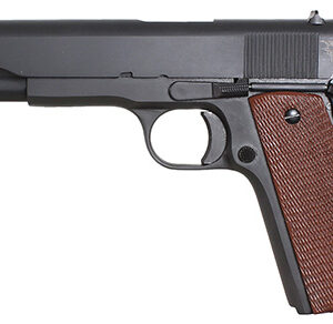 Taylors & Company 230006 1911 Traditional 45 ACP Caliber with 5" Barrel, 7+1 Capacity, Overall Black Parkerized Finish Steel, Beavertail Frame, Serrated Slide & Checkered Walnut Grip