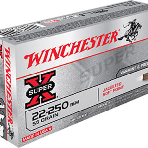 Winchester Ammo X222501 Super X  22-250 Rem 55 gr Jacketed Soft Point 20 Per Box/ 10 Case