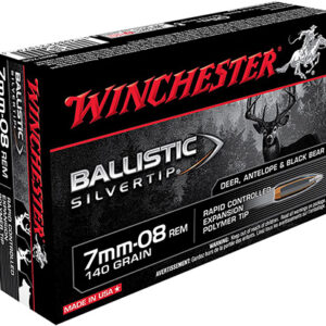 Winchester Ammo SBST708 Ballistic Silvertip  7mm-08 Rem 140 gr Rapid Controlled Expansion Polymer Tip 20 Per Box/ 10 Case