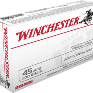 Winchester Ammo USA45JHP USA  45 ACP 230 gr Jacket Hollow Point 50 Per Box/ 10 Case