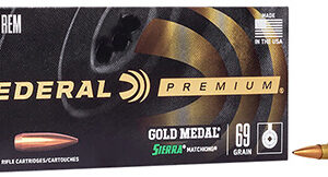 Federal GM300WM Premium Gold Medal 300 Win Mag 190 gr Sierra MatchKing BTHP 20 Per Box/ 10 Case