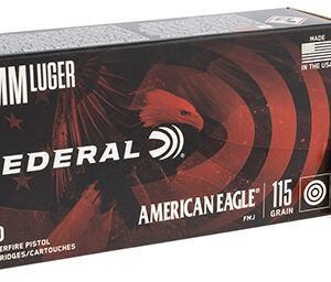 Federal AE9DP American Eagle Handgun 9mm Luger 115 gr Full Metal Jacket 50 Per Box/ 20 Case