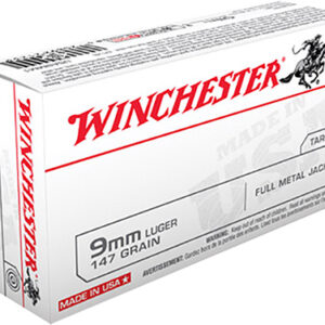 Winchester Ammo USA9MM1 USA  9mm Luger 147 gr Full Metal Jacket Flat Nose 50 Per Box/ 10 Case