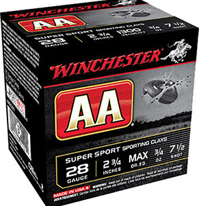 Winchester Ammo AASC287 AA Super Sport Sporting Clay 28 Gauge 2.75" 3/4 oz 7.5 Shot 25 Per Box/ 10 Case