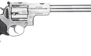 Ruger 5502 Super Redhawk  44 Rem Mag/44 Special 6rd 9.50" Satin Stainless w/Integral Mount Barrel, Satin Stainless Cylinder & Frame, Black Hogue Finger Groove Tamer Monogrip, Transfer Bar Safety