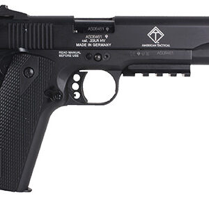 GSG GSG1911ADOP M1911 ADOP 22 LR 10+1 5" Black Steel/Threaded Barrel & Serrated Slide, Zinc Alloy w/Accessory Rail & Beavertail Frame Black Double Diamond Polymer Grip