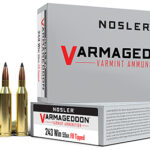 81561 Nosler 65165 Varmageddon 243 Win 55 gr Flat Base Tipped 20 Per Box/ 10 Cs