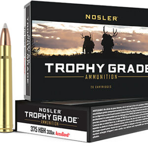Nosler 60070 Trophy Grade  375 H&H Mag 300 gr Nosler AccuBond 20 Per Box/ 10 Case