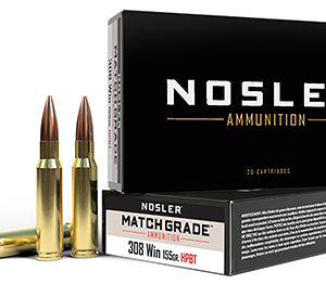 Nosler 60052 Match Grade  308 Win 155 gr Custom Competition Hollow Point Boat Tail 20 Per Box/ 10 Case