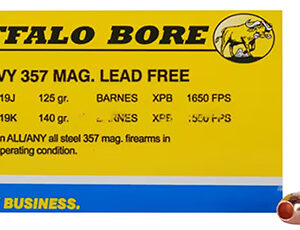 Buffalo Bore Ammunition 19J20 Buffalo-Barnes Strictly Business 357 Mag 125 gr Barnes VOR TX XPB Lead Free 20 Per Box/ 12 Case
