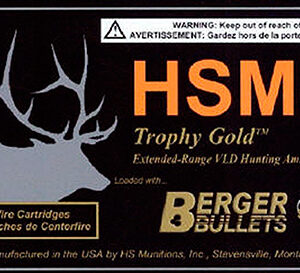 HSM 308210VLD Trophy Gold Extended Range 308 Win 210 gr Berger Hunting VLD Match 20 Per Box/ 25 Case