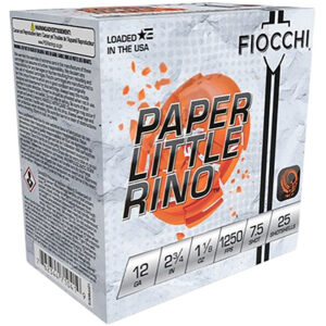 Fiocchi 12FPWR75 Paper Little Rino Extrema 12 Gauge 2.75" 1 1/8 oz 7.5 Shot 25 Per Box/ 10 Case