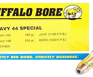 Buffalo Bore Ammunition 14A20 Heavy Strictly Business 44 S&W Spl 180 gr Jacket Hollow Point 20 Per Box/ 12 Case