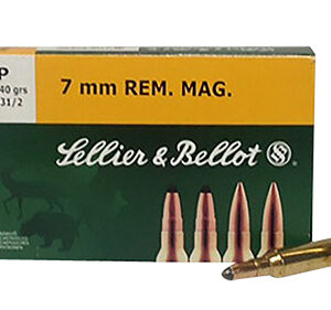 Sellier & Bellot SB7B Rifle  7mm Rem Mag 140 gr Soft Point 20 Per Box/ 20 Case