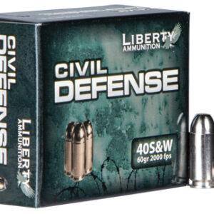 Liberty Ammunition LACD40012 Civil Defense  40 S&W 60 gr Lead Free Fragmenting Hollow Point 20 Per Box/ 50 Case