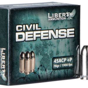 Liberty Ammunition LACD45013 Civil Defense  45 ACP +P 78 gr Lead Free Fragmenting Hollow Point 20 Per Box/ 50 Case