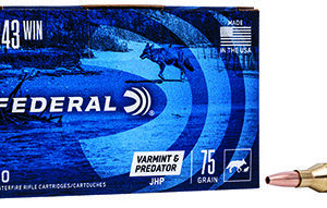 Federal AE24375VP American Eagle Varmint & Predator 243 Win 75 gr Jacketed Hollow Point 40 Per Box/ 5 Case