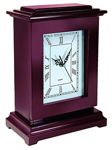 Peace Keeper RGC Tall Gun Clock  Front Panel Entry Mahogany Stain Wood Holds 1 Handgun 13.25" L x 9.50" W x 6.25" D