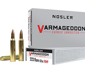 Nosler 40223 Varmageddon  223 Rem 62 gr Flat Base Hollow Point 20 Per Box/ 20 Case
