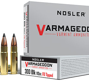 Nosler 40127 Varmageddon  300 Blackout 110 gr Flat Base Tipped 20 Per Box/ 20 Case