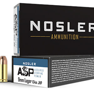 Nosler 51054 Assured Stopping Power Handgun 9mm Luger 124 gr Jacket Hollow Point 50 Per Box/ 10 Case