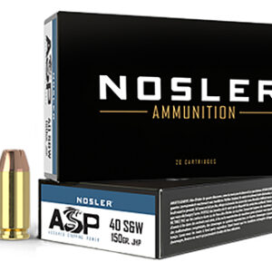 Nosler 51181 Assured Stopping Power Handgun 40 S&W 150 gr Jacket Hollow Point 50 Per Box/ 10 Case