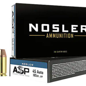 Nosler 51271 Assured Stopping Power Handgun 45 ACP 185 gr Jacket Hollow Point 50 Per Box/ 10 Case