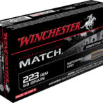 89157 Winchester Ammo S223M2 Match 223 Rem 69 gr Sierra MatchKing BTHP 20 Per Box/ 10 Case