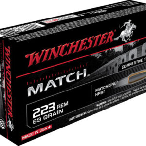 Winchester Ammo S223M2 Match  223 Rem 69 gr Sierra MatchKing BTHP 20 Per Box/ 10 Case