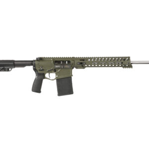 Patriot Ordnance Factory Rogue DI .308 Winchester rifle in olive drab green, side view